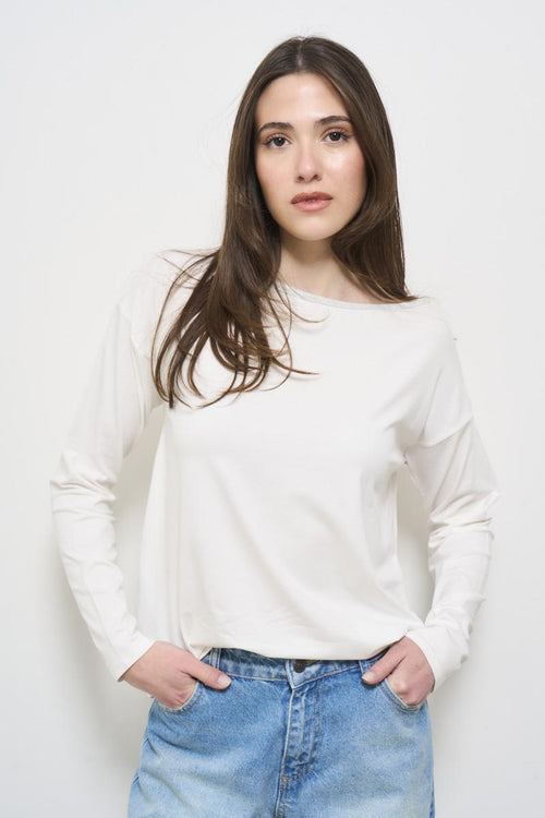 Maglia donna girocollo bianca