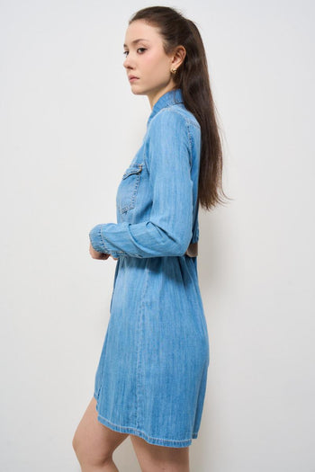 Abito donna in denim chiaro - 4