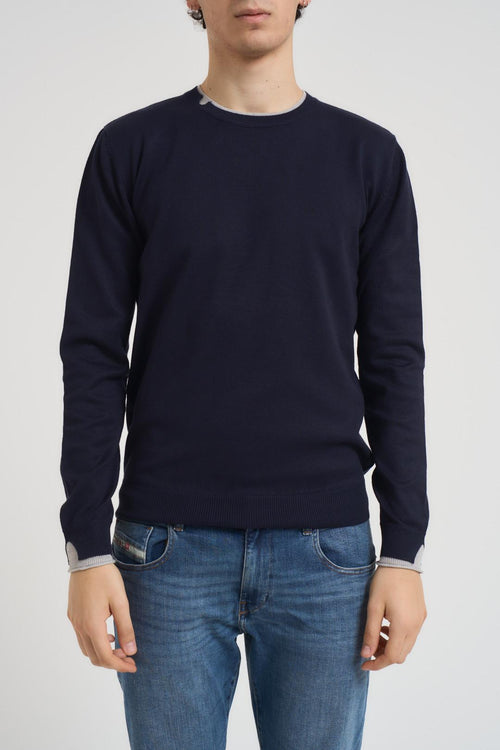 Maglia uomo girocollo blu - 2
