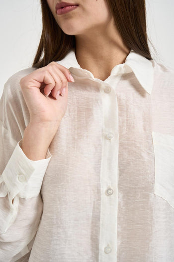 Camicia donna semitrasparente bianca - 3