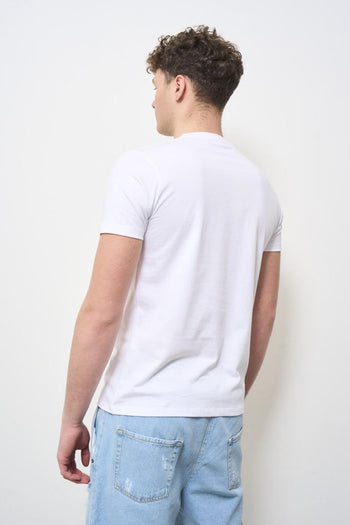 T-shirt uomo bianca girocollo con stampa - 4