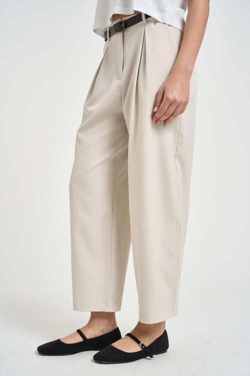 Pantalone donna balloon gesso - 2