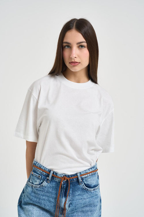 T-shirt donna cropped bianca - 2