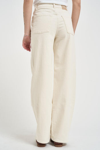 Jeans donna gamba dritta in denim crema - 3