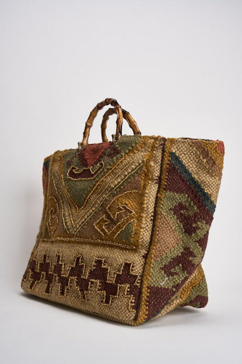 Borsa donna a mano in tessuto multicolore - 5