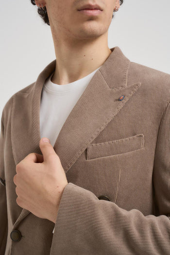 Giacca uomo doppiopetto tortora - 3