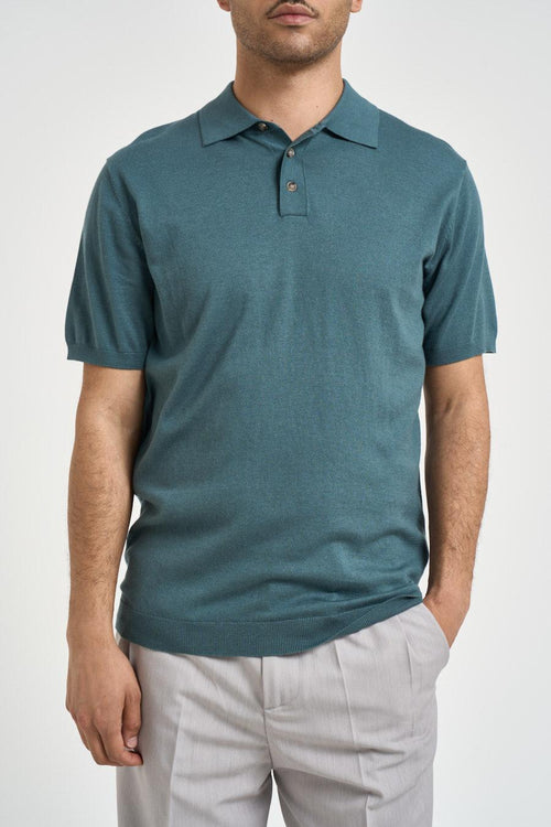 Polo uomo manica corta verde petrolio
