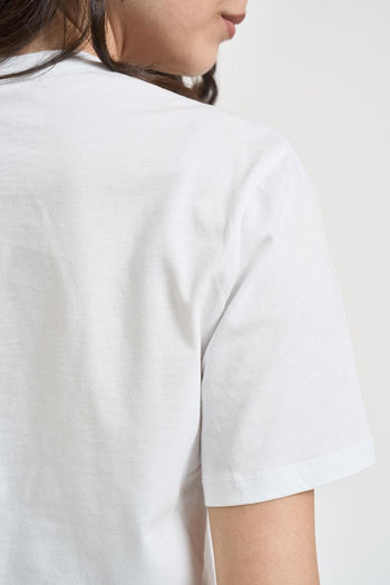 T-shirt donna girocollo bianca con gioielli - 4