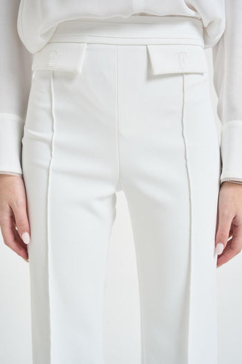 Pantalone donna gamba dritta bianco - 4