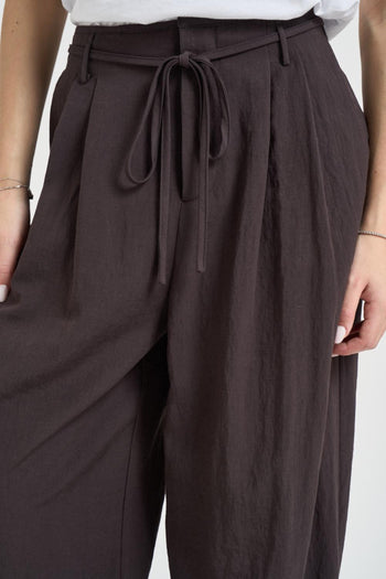 Pantalone donna a palazzo marrone - 3