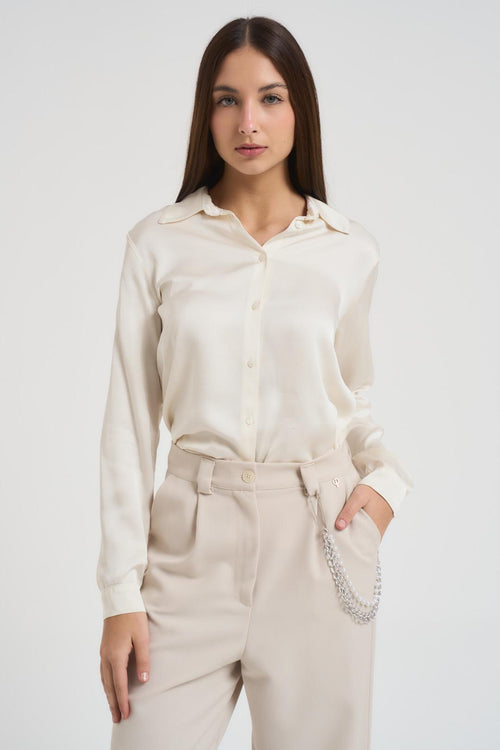 Camicia donna satinata burro
