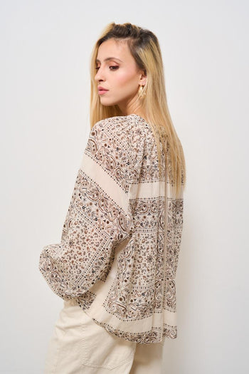 Camicia donna fantasia burro - 4