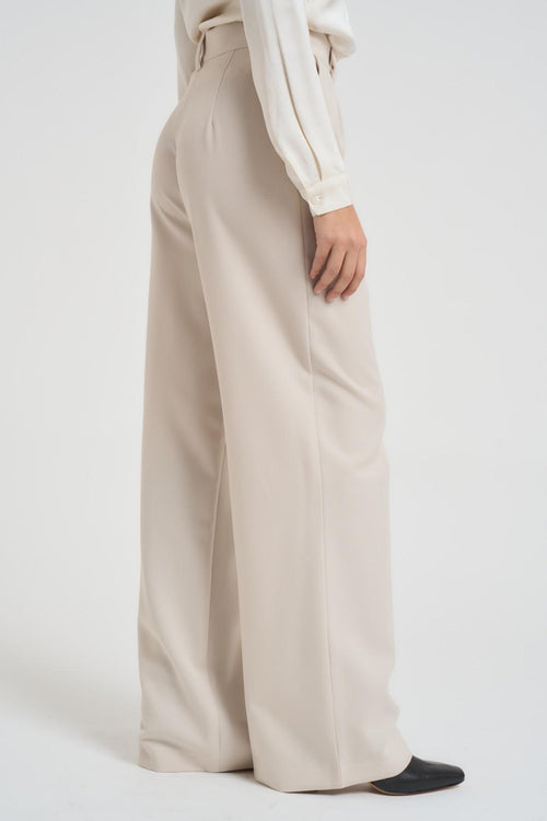 Pantalone donna a palazzo panna - 2