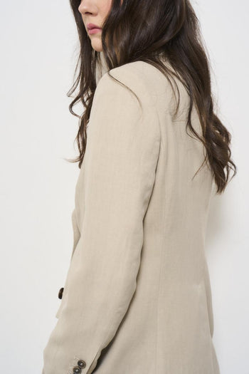 Beige double-breasted women's jacket - 6