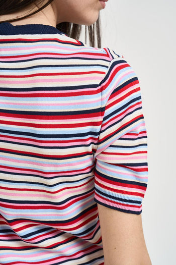 T-shirt donna in maglia multicolor - 4