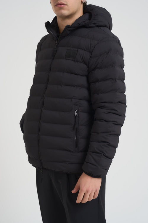 Piumino uomo con cappuccio nero - 2