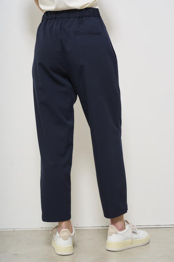 Women's carrot fit blue trousers - 4
