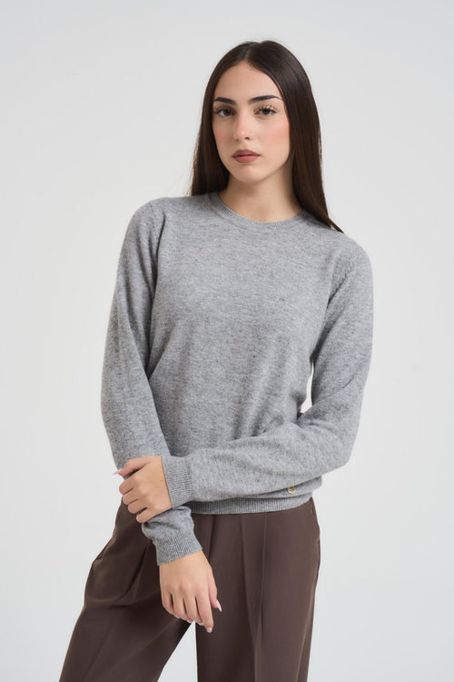 Maglia donna girocollo grigia