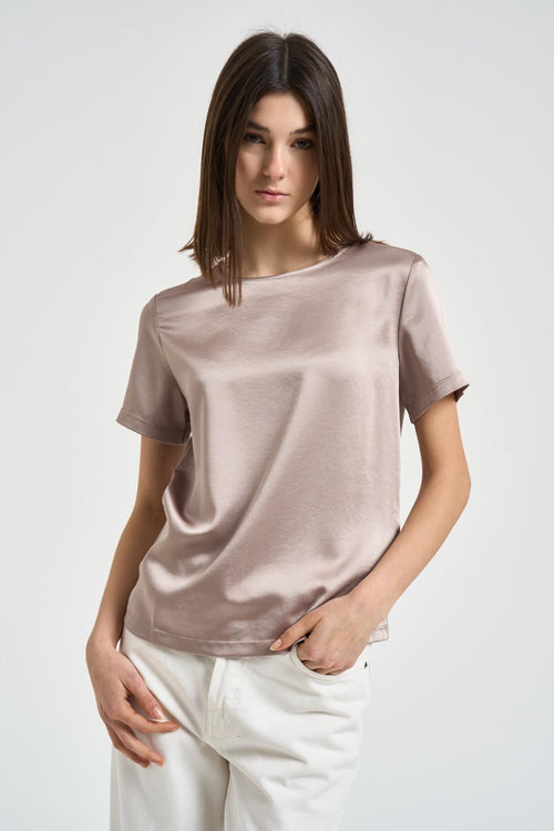 T-shirt donna satinata rosa