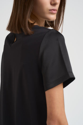 Blusa donna girocollo nera - 4