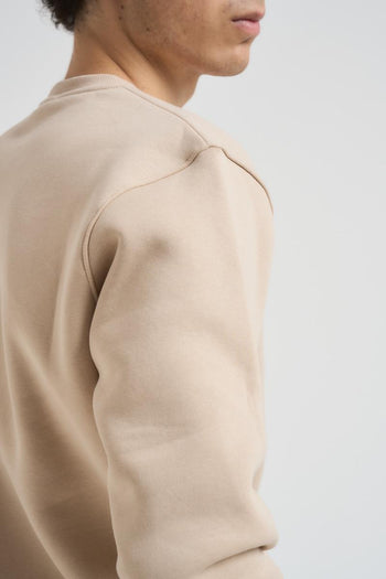 Felpa uomo beige a girocollo - 5