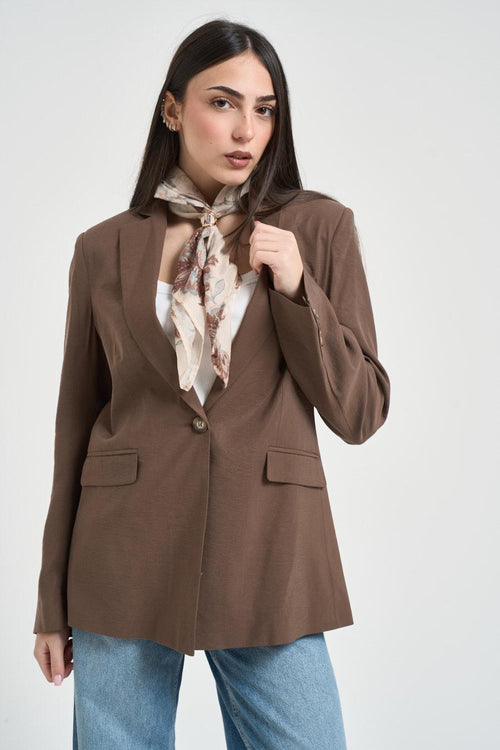 Giacca donna monopetto marrone