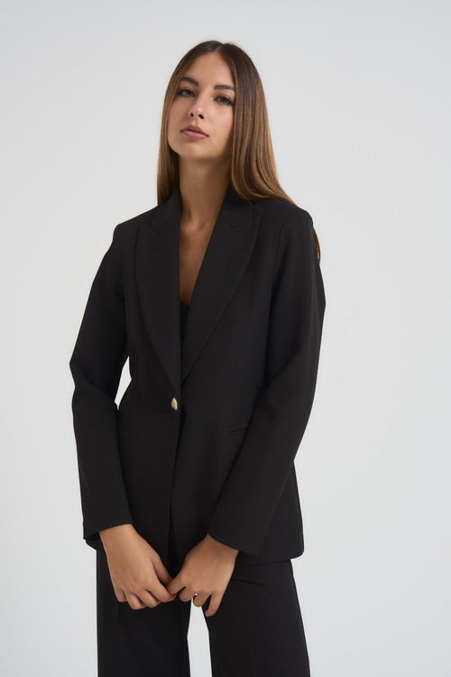 Giacca donna monopetto nera - 2