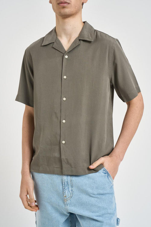 Camicia uomo manica corta verde salvia