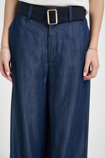 Pantalone donna Chambray in denim scuro - 6