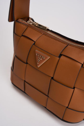 Borsa donna secchiello in ecopelle marrone - 6