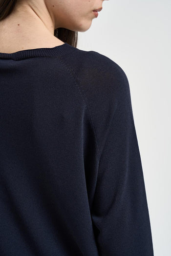 Maglia donna scollo a barca blu - 4