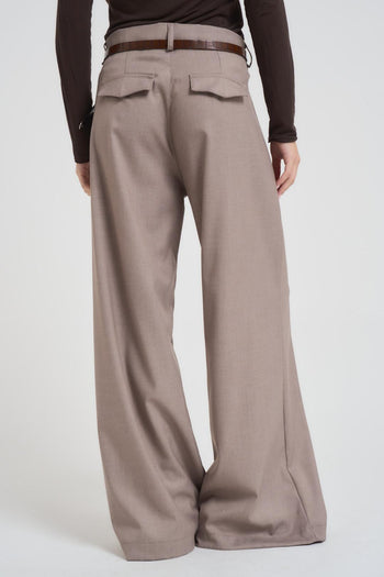 Pantalone donna a palazzo tortora - 3