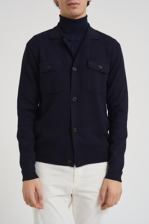 Cardigan in maglia uomo blu notte