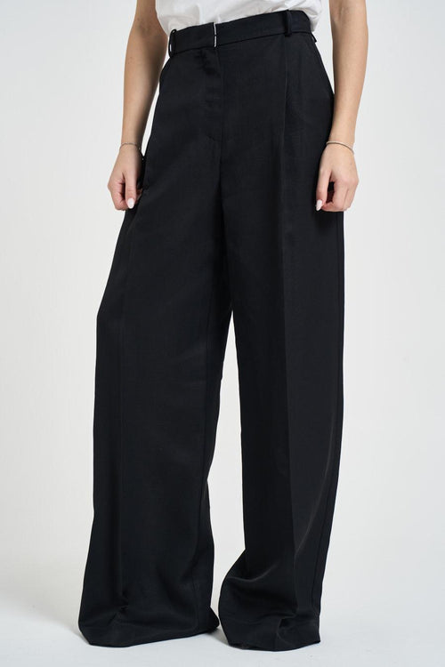 Pantalone donna gamba ampia nero