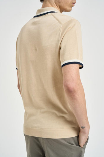 Polo uomo in maglia beige - 3