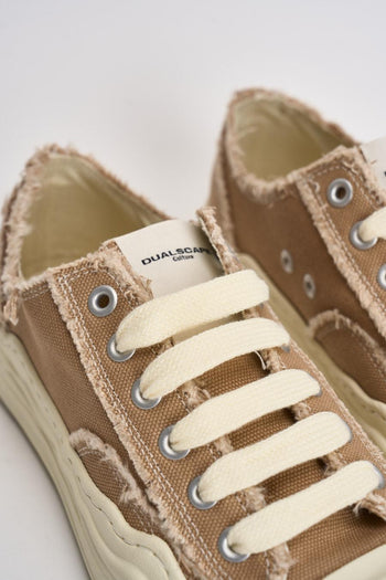 Sneakers uomo marrone chiaro in canvas - 6