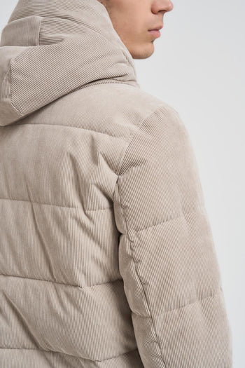 Piumino uomo in velluto pietra - 6