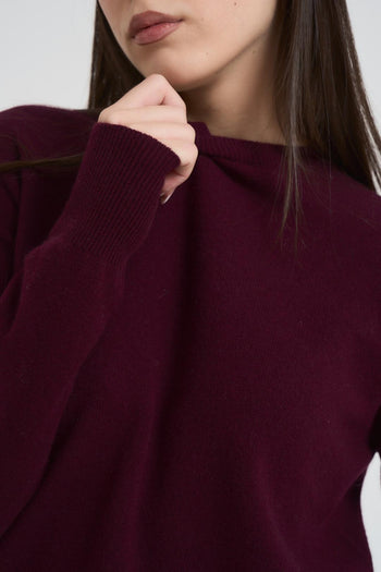 Maglia donna girocollo vino - 4