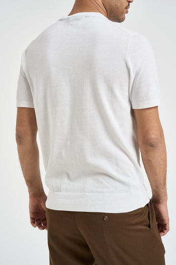 T-shirt uomo in maglia bianca - 4