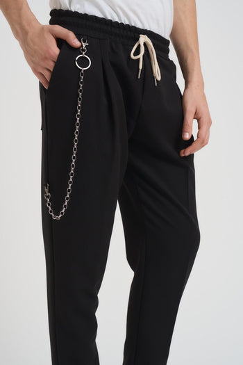 Pantalone uomo con elastico nero - 3