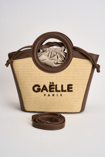 Borsa donna in paglia e ecopelle marrone - 6