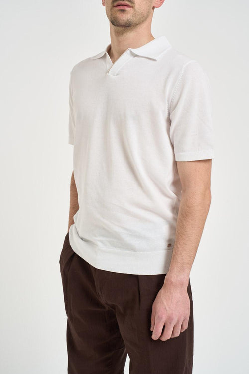 Polo uomo in maglia bianca