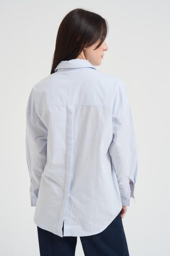 Camicia donna Sira collo classico celeste - 4