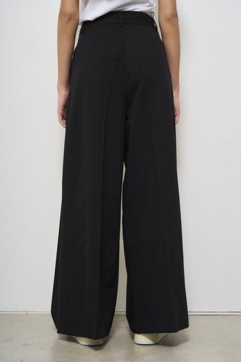 Women's black wide-leg trousers - 3