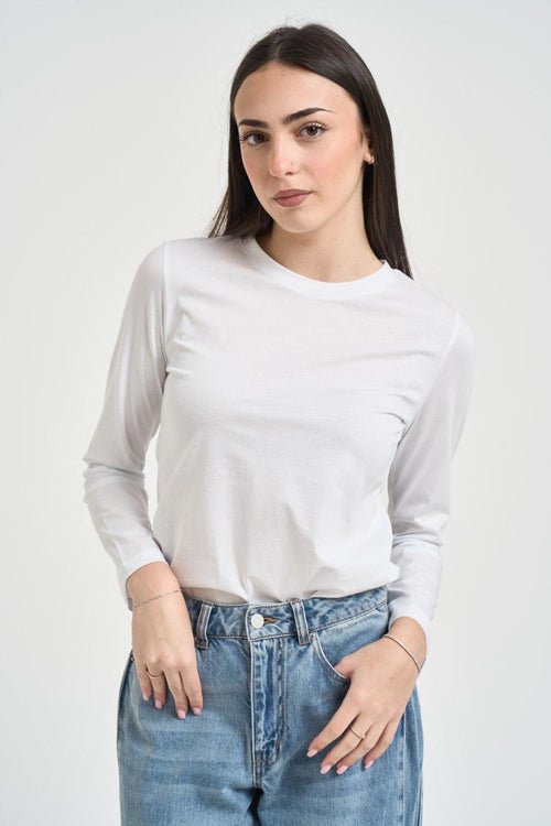 Maglia donna girocollo bianca