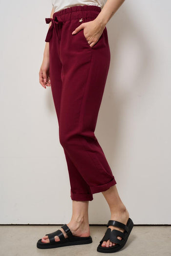 Pantalone donna regular bordeaux - 3