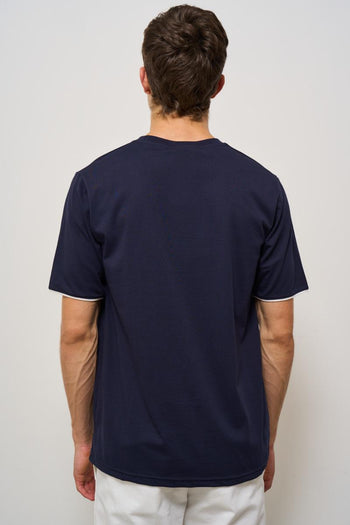 T-shirt uomo girocollo blu - 4