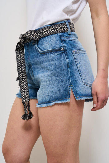 Shorts donna in denim medio - 3