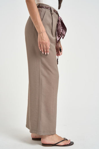Pantalone donna fluido tortora - 4