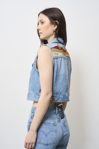 Women's denim vest - 4